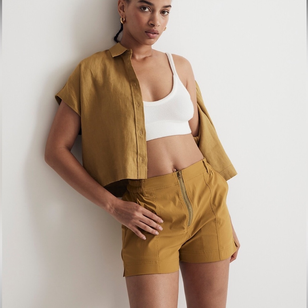 Madewell Zip-Front Tapered Shorts